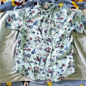 Columbia tiki shirt sleeve button down shirt